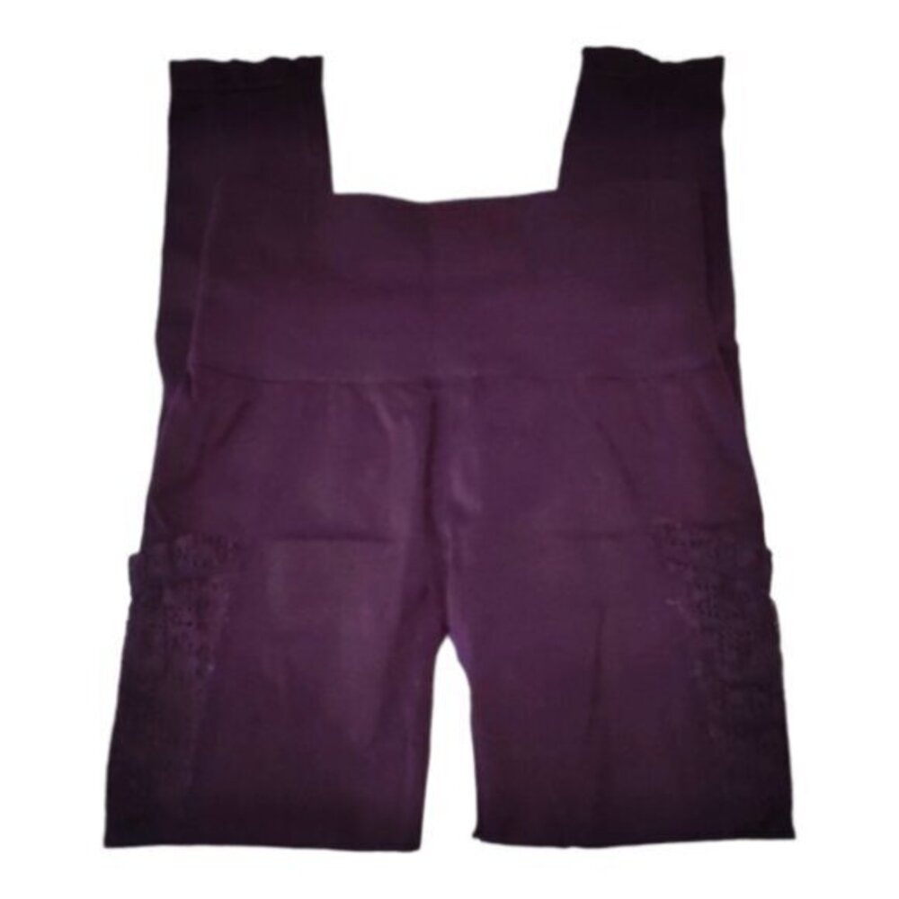 Women's SOHO Girls Plum Purple Seamless Pocket Leggings Size Small EUC #3215